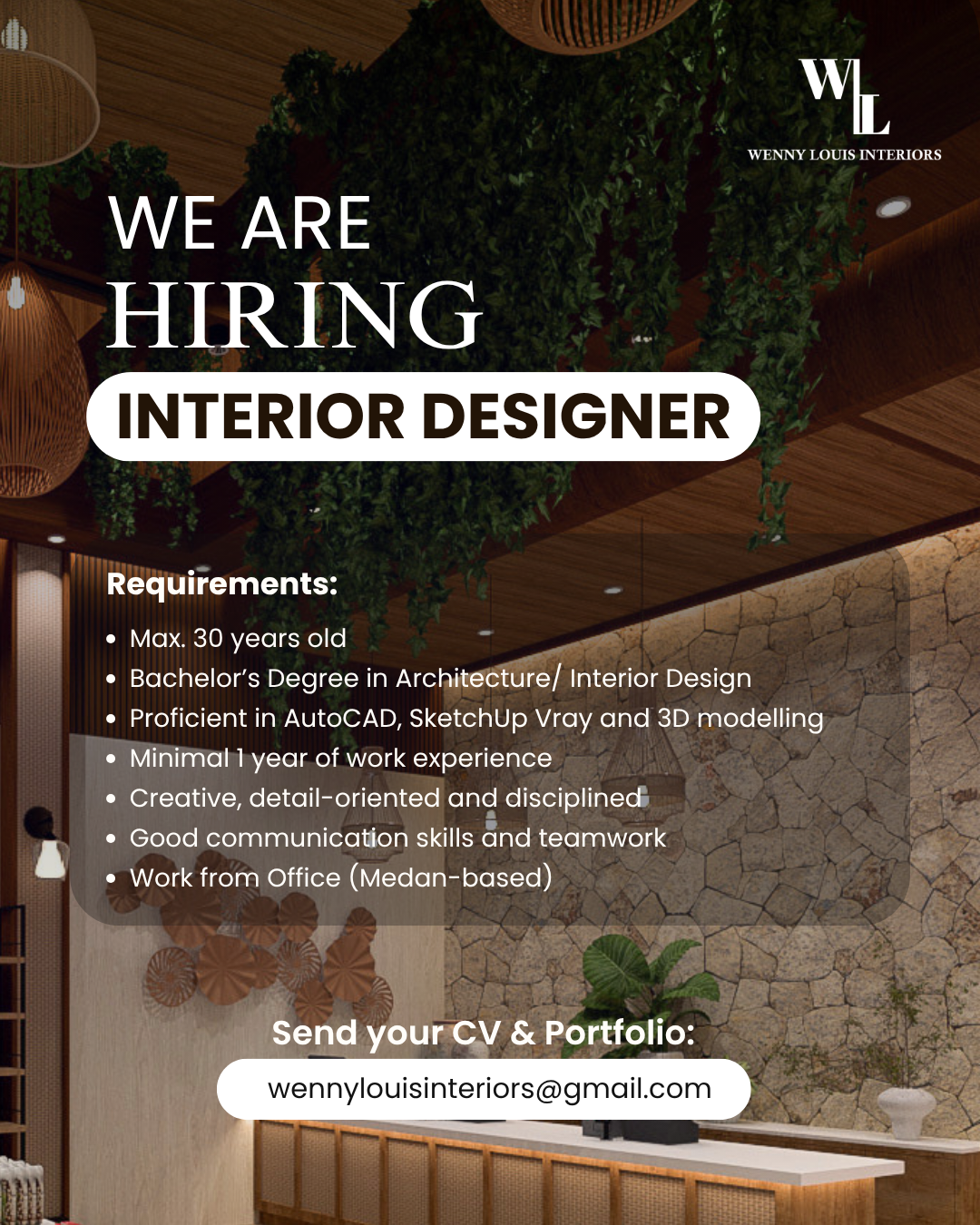 Poster Interior Designer di Wenny louis interiors 1
